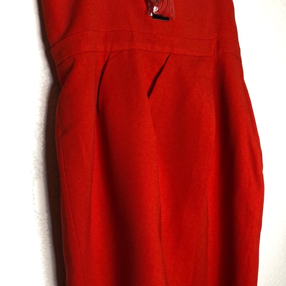 City Chic Tiger Lily Enchant orange red strapless draped dress size Small 16 NWT - Picture 13 of 16